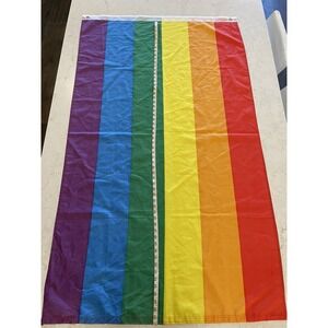 LGBT Gay Lesbian Rainbow Pride Flag Nylon With Grommets 3' X 5'